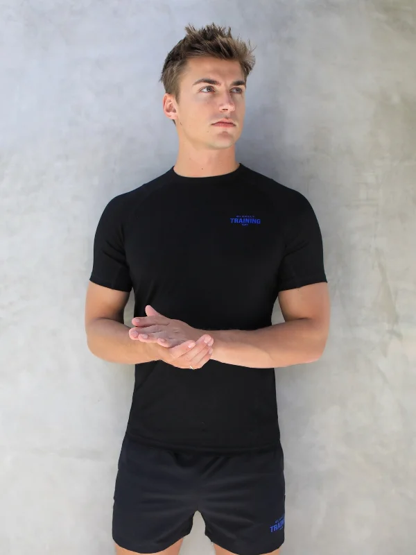 Slim Training T-Shirt - Black & Blue