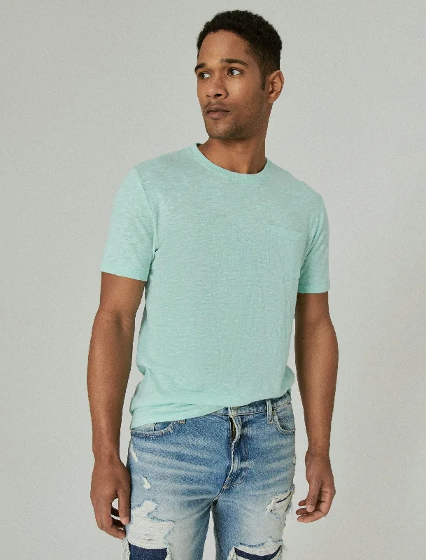 Lucky Brand Mens Linen Pocket Crew