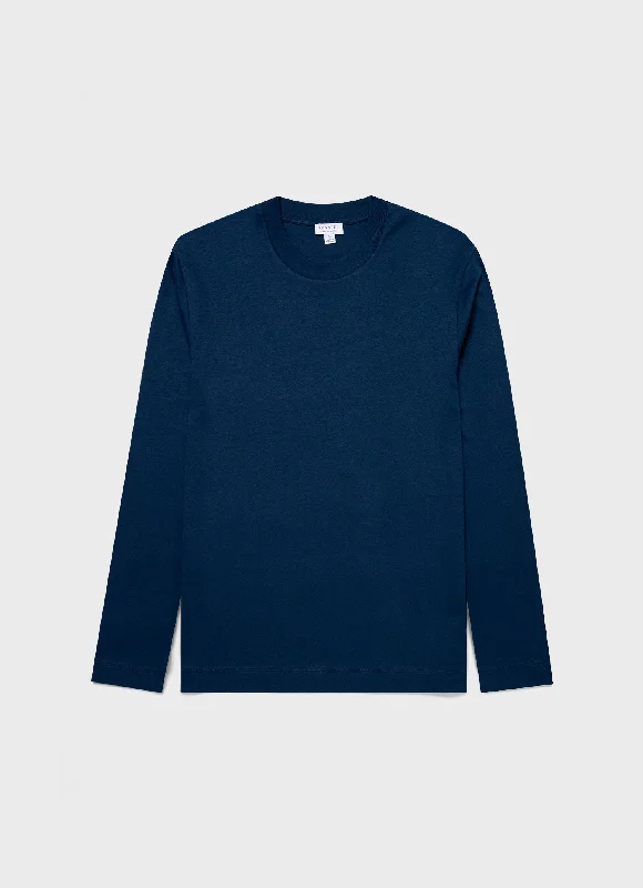 Men's Long Sleeve Heavyweight T-shirt in Naval Blue