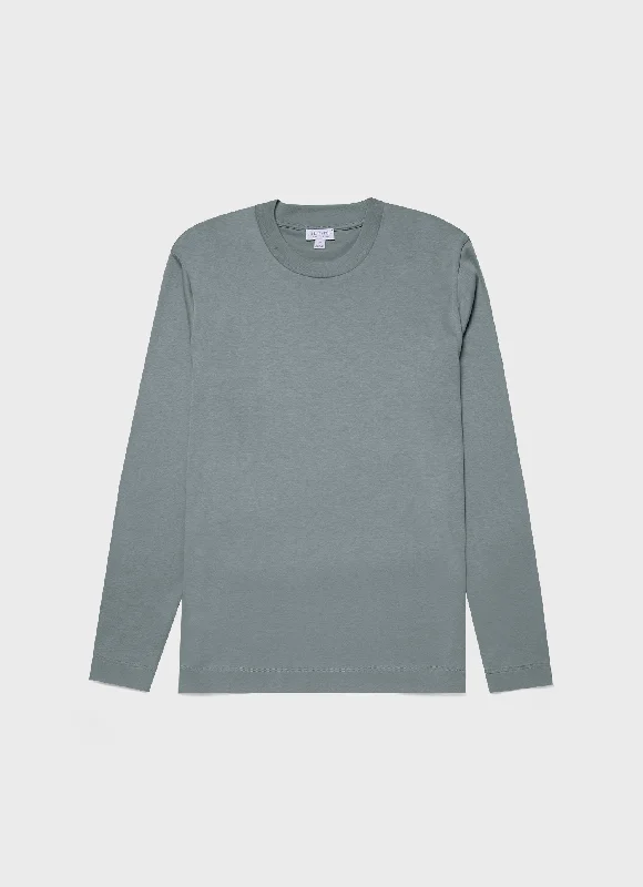 Men's Long Sleeve Heavyweight T-shirt in Smoke Green