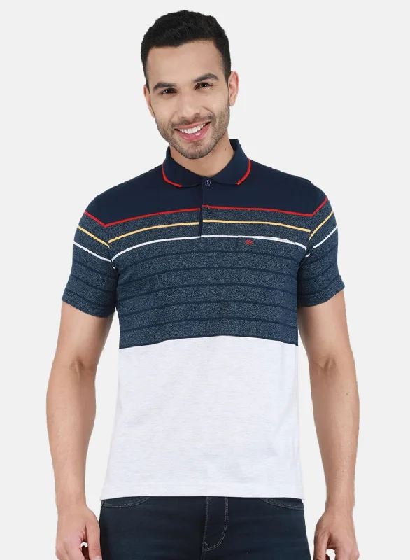 Men NAvy Blue Printed T-Shirt