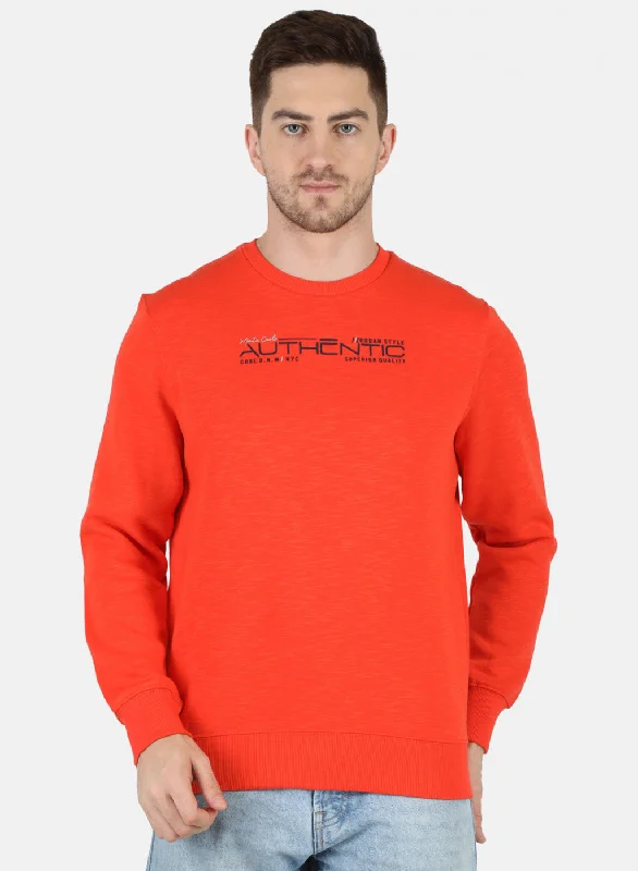 Men Orange Solid T-Shirt