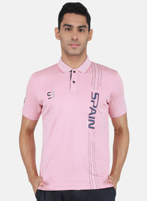 Men Pink Printed T-Shirt