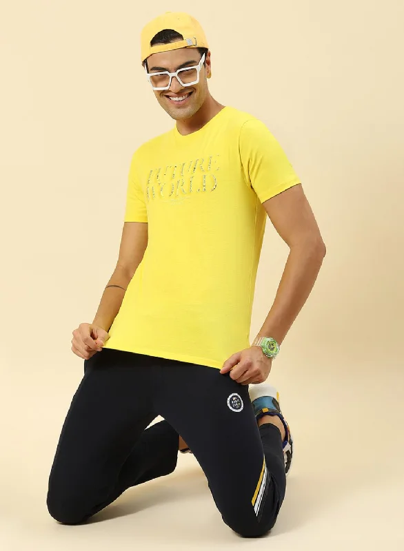 Men Yellow Printed T-Shirt