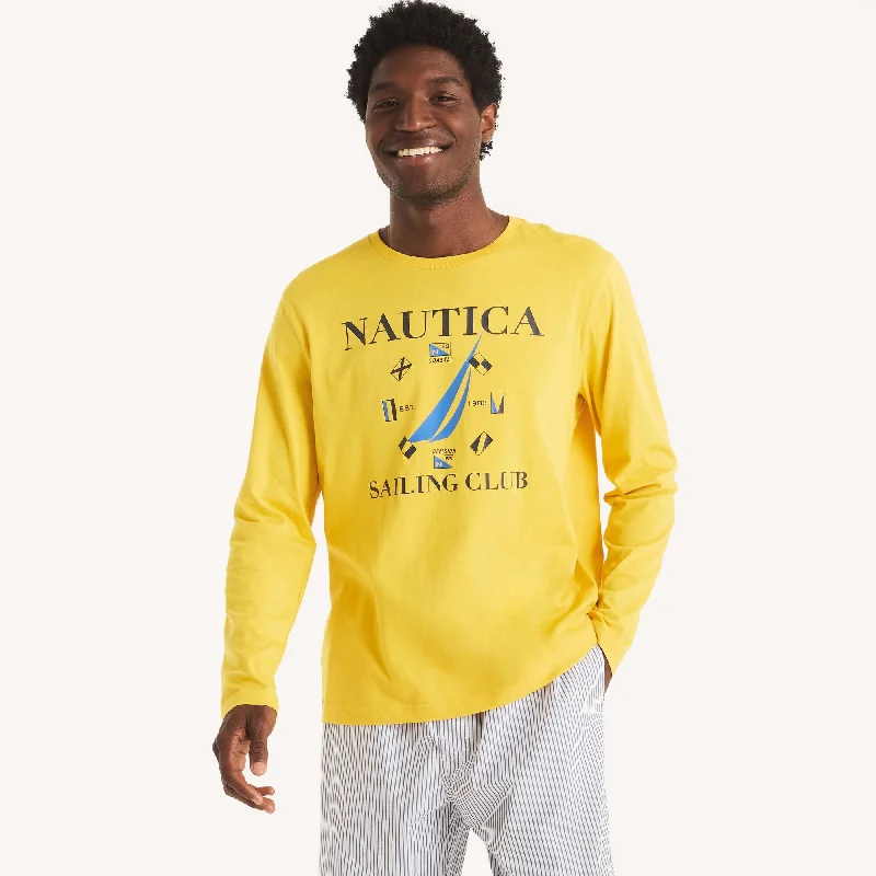 Nautica Mens Sailing Club Long-Sleeve Sleep T-Shirt