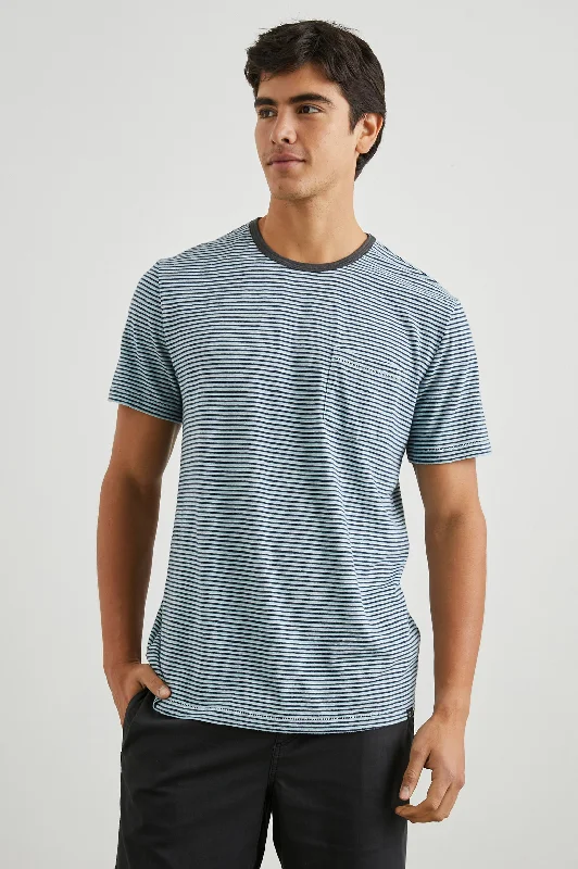 VALENCIA T-SHIRT - CERULEAN SKY STRIPE