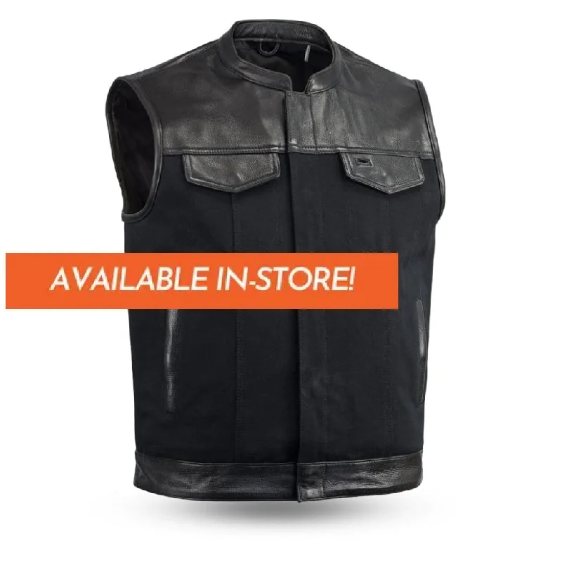 49/51 Vest Motorcycle Leather Canvas Vest - Extreme Biker Leather