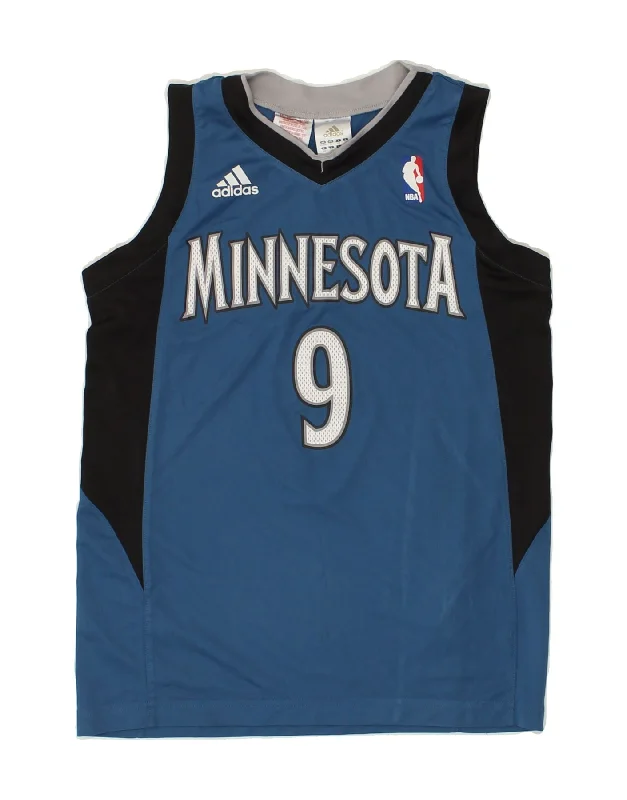 ADIDAS Boys Minnesota Graphic Vest Top 11-12 Years Blue Colourblock