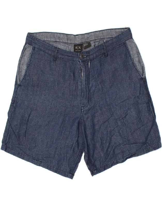 ARMANI EXCHANGE Mens Chino Shorts W33 Large  Blue Cotton