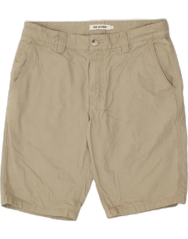 BEN SHERMAN Mens Chino Shorts W32 Medium Beige Cotton