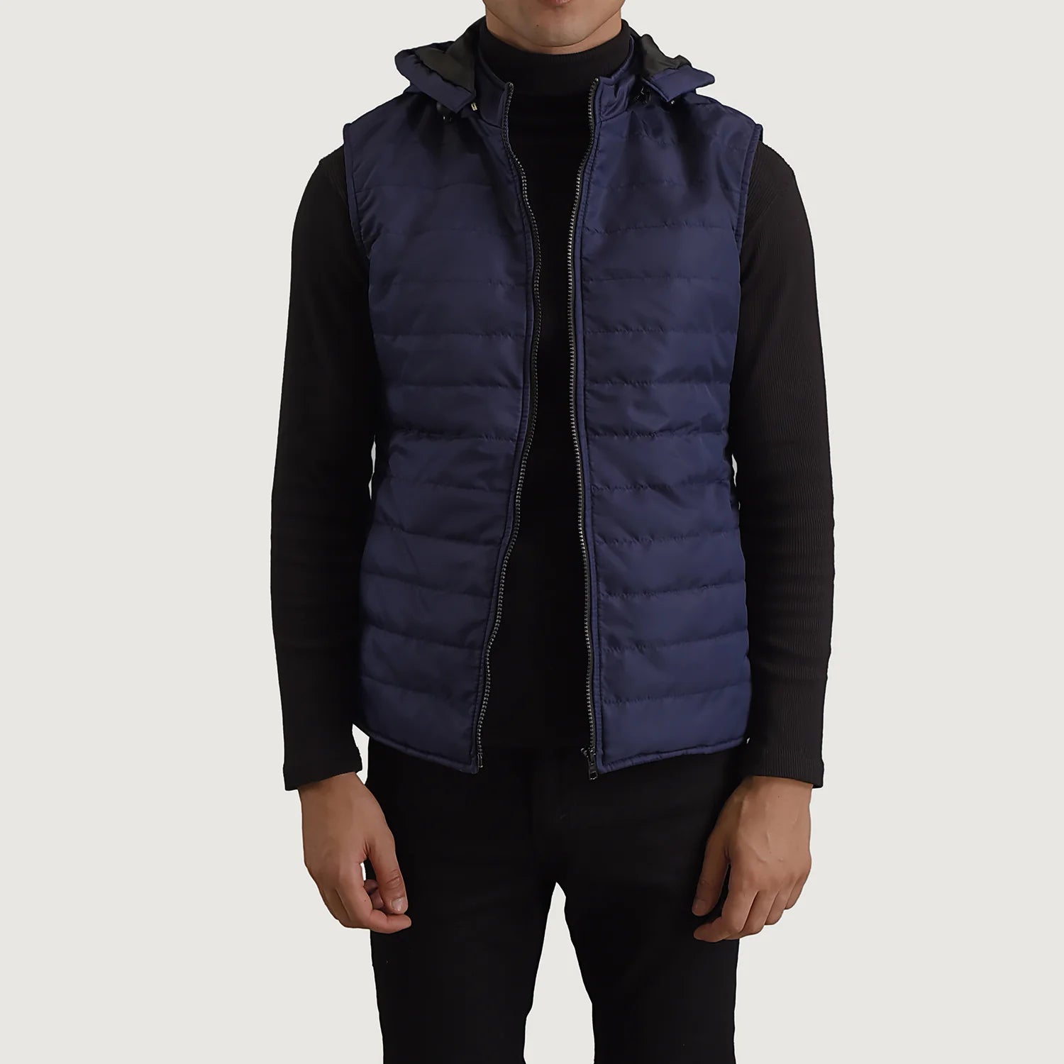 Carlo Blue Hooded Puffer Vest