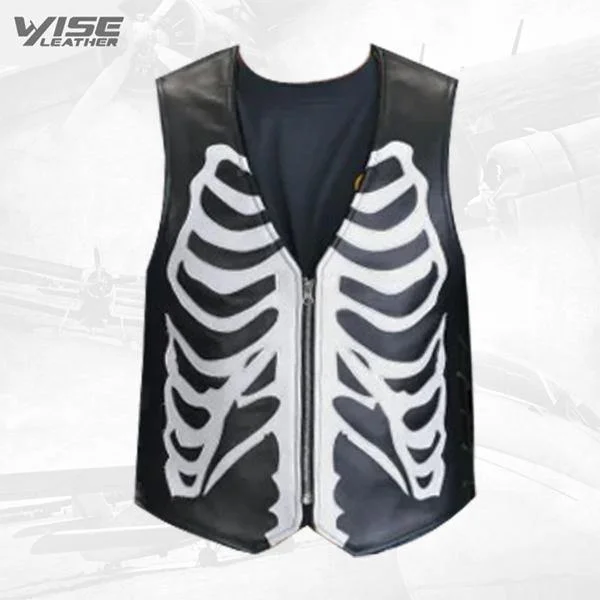 Custom Black And White Bone Vest