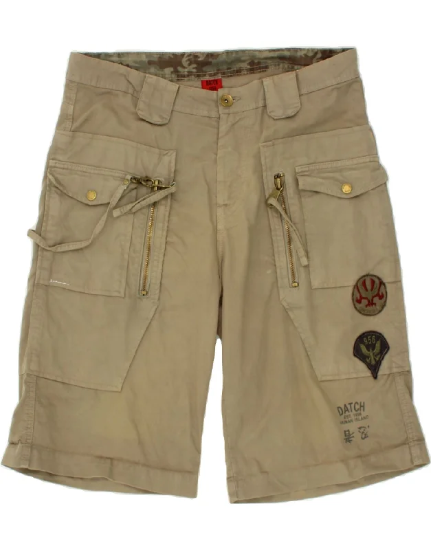 DATCH Mens Cargo Shorts W32 Medium Khaki Cotton