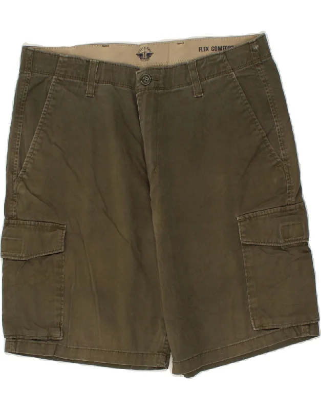 DOCKERS Mens Cargo Shorts W33 Large Khaki Cotton