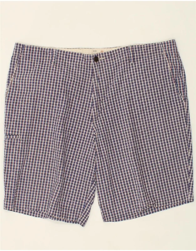 DOCKERS Mens Cargo Shorts W40 XL Blue Check Cotton