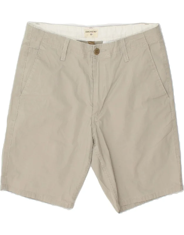 DOCKERS Mens Chino Shorts W34 Large Grey Cotton