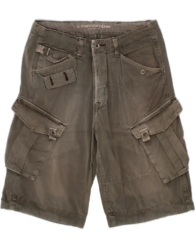 G-STAR Mens Cargo Shorts W33 Medium Grey Cotton