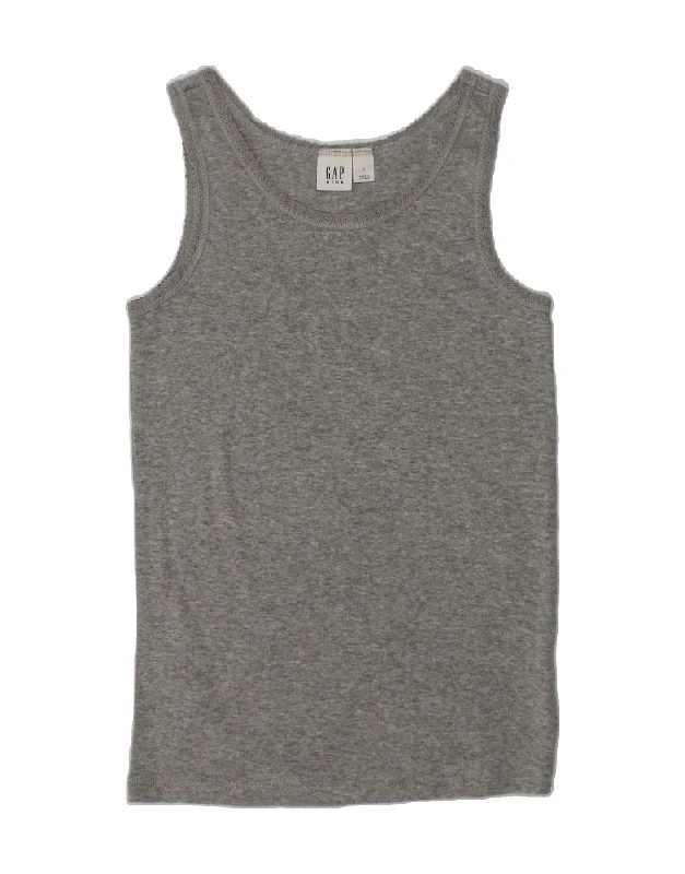 GAP Girls Vest Top 10-11 Years Large Grey Cotton