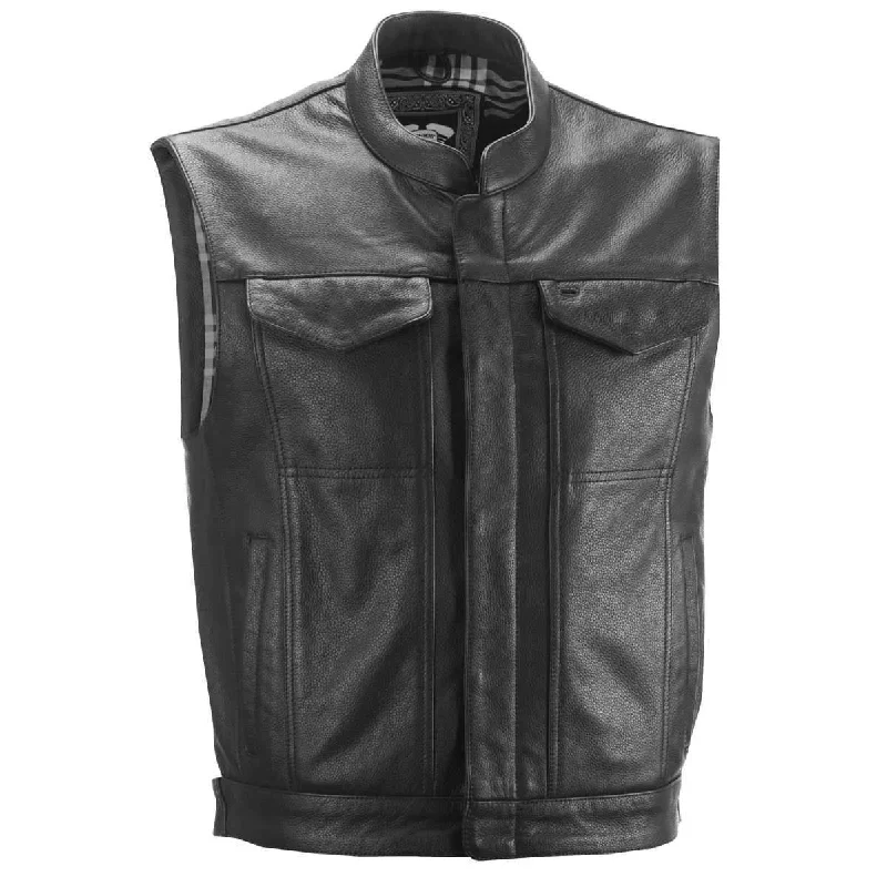 Highway 21 Magnum Men's Black Leather Vest