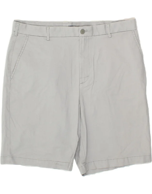 IZOD Mens Chino Shorts W38 XL Grey Cotton