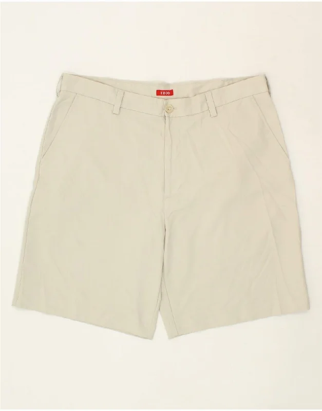 IZOD Mens Chino Shorts  W38  XL Grey Polyester