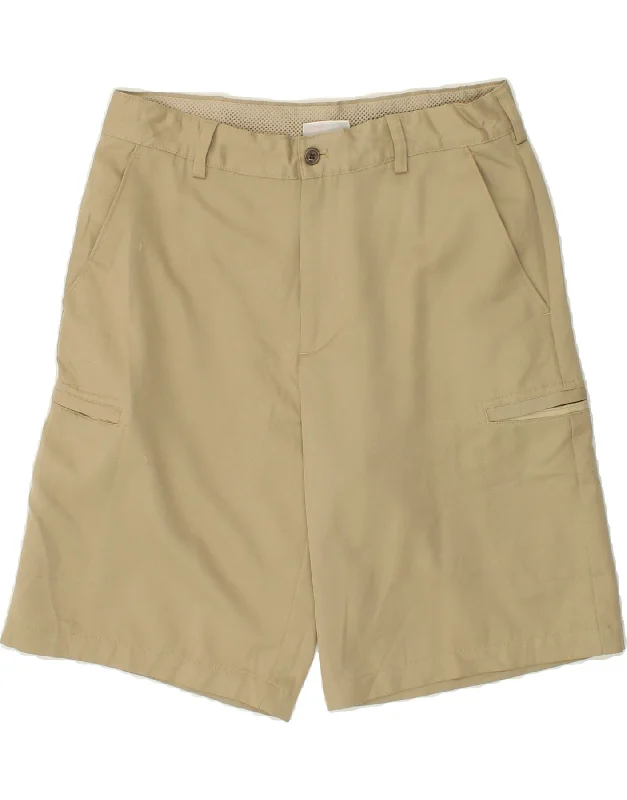 IZOD Mens Classic Fit Cargo Shorts W32 Medium Beige Polyester