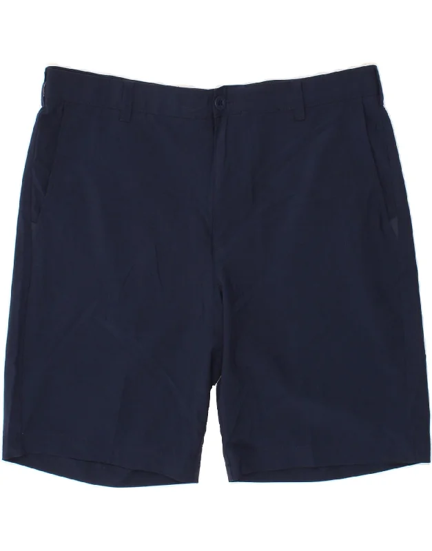 IZOD Mens Golf Chino Shorts W36 Large Navy Blue Polyester