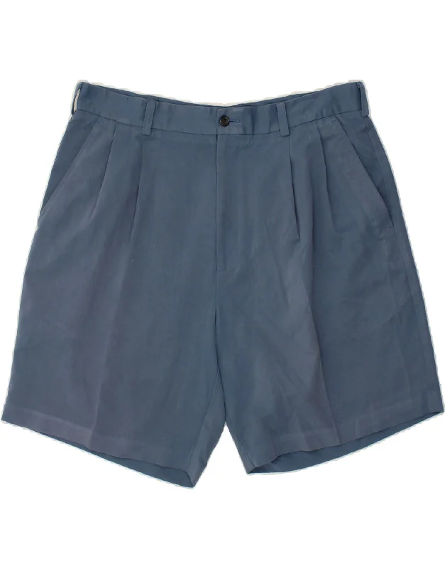 IZOD Mens Pegged Chino Shorts W36 Large Navy Blue Polyester