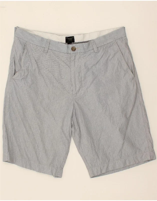 J. CREW Mens Chino Shorts W35 Large Grey Pinstripe Cotton