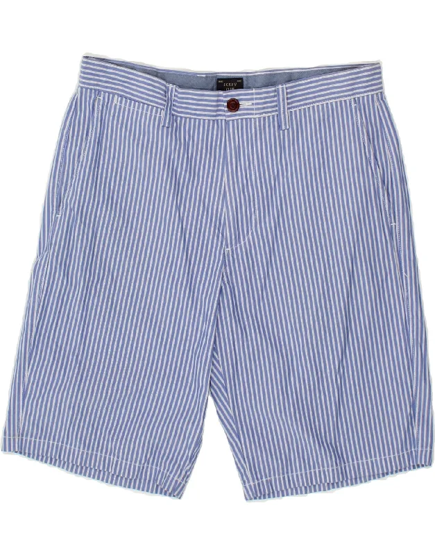 J. CREW Mens Club Chino Shorts W32 Medium  Blue Striped