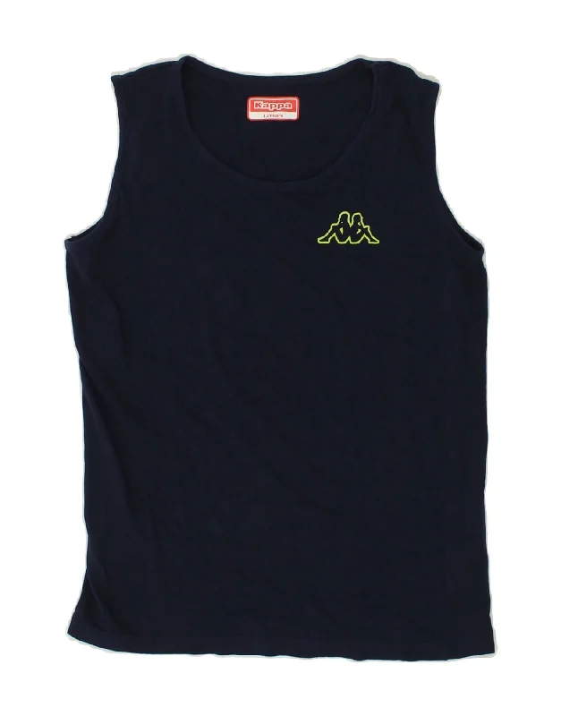 KAPPA Boys Graphic Vest Top 11-12 Years Navy Blue Cotton