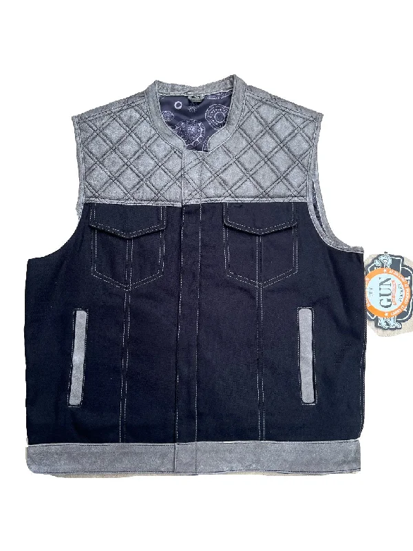 Light grey Two tone denim vest