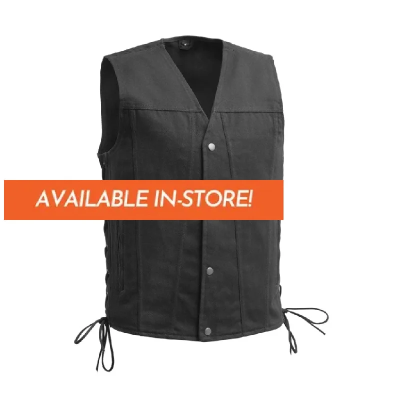 Lone Star Men's Motorcycle Twill Vest - Extreme Biker Leather