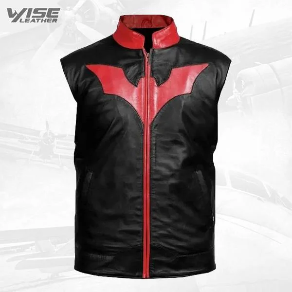 Luxurious Batman Inspired Men Black Leather Vest