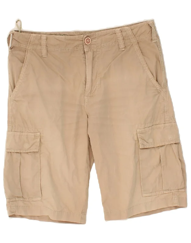 MARLBORO CLASSICS Mens Regular Fit Cargo Shorts W29 Small Beige Cotton