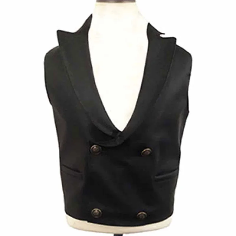 Men Steampunk Vest Black Leather Heavy Duty Gothic Waistcoat - B26