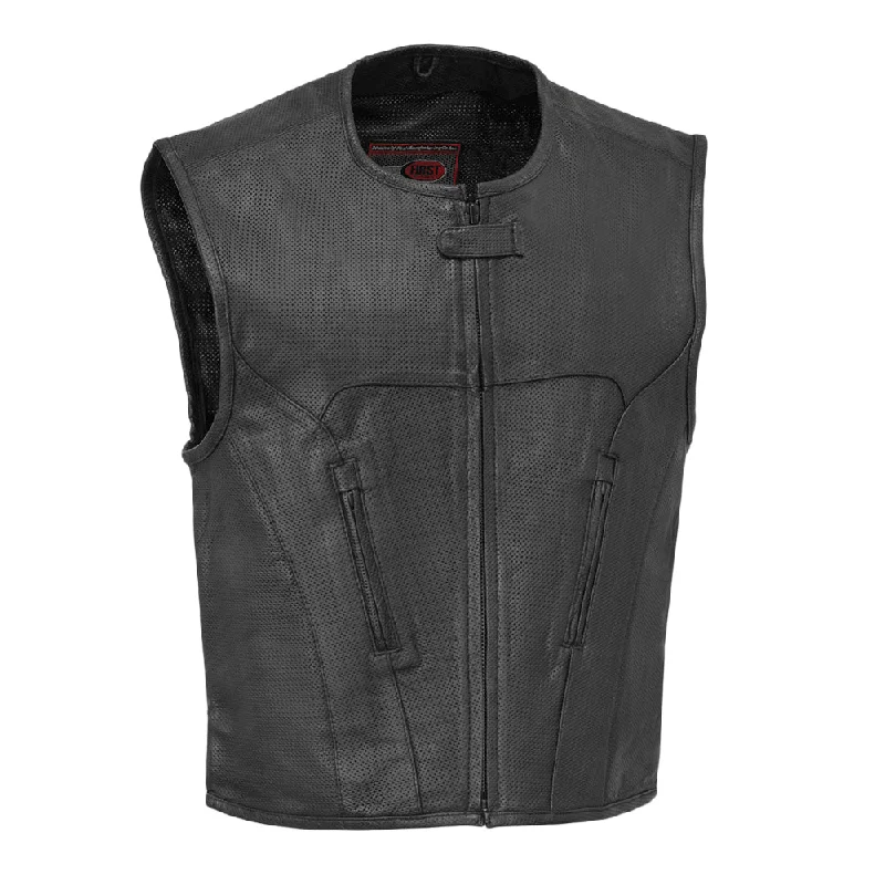 Raceway - Men's Motorcycle Perforated Leather Vest