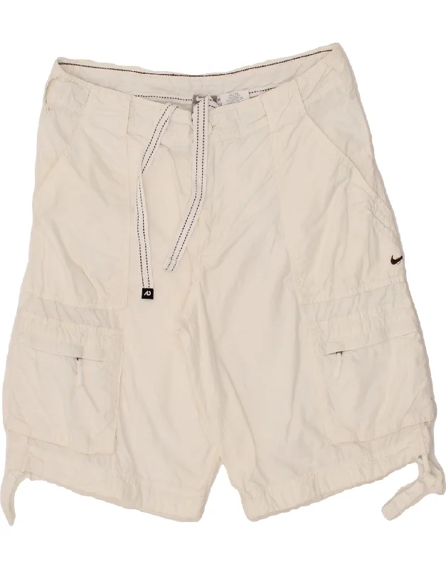 NIKE Mens Cargo Shorts W34 Large White Cotton