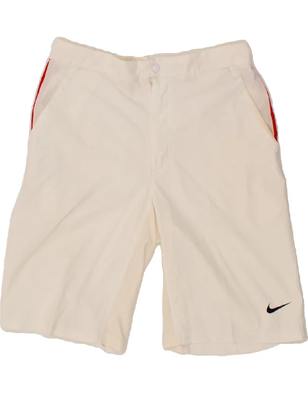 NIKE Mens Chino Shorts W34 Large White Polyester