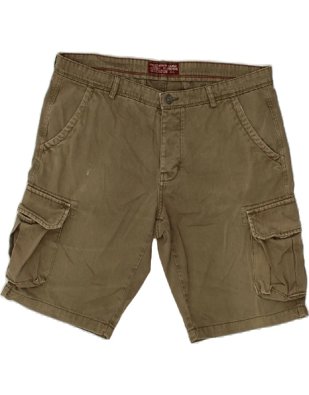 OVS Mens Regular Cargo Shorts W36 Large Khaki Cotton