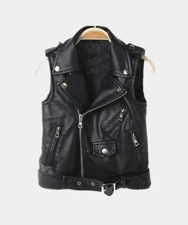 Real Leather Motorcycle Dress Casual Boys Joker Vest