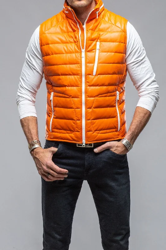 Saxan Leather Vest In Orange