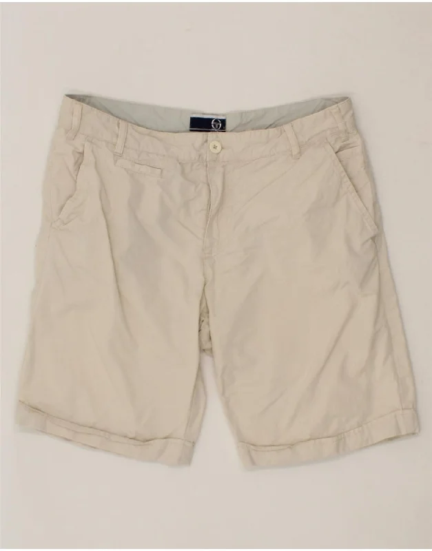 SERGIO TACCHINI Mens Chino Shorts IT 50 Large W34 Off White Cotton