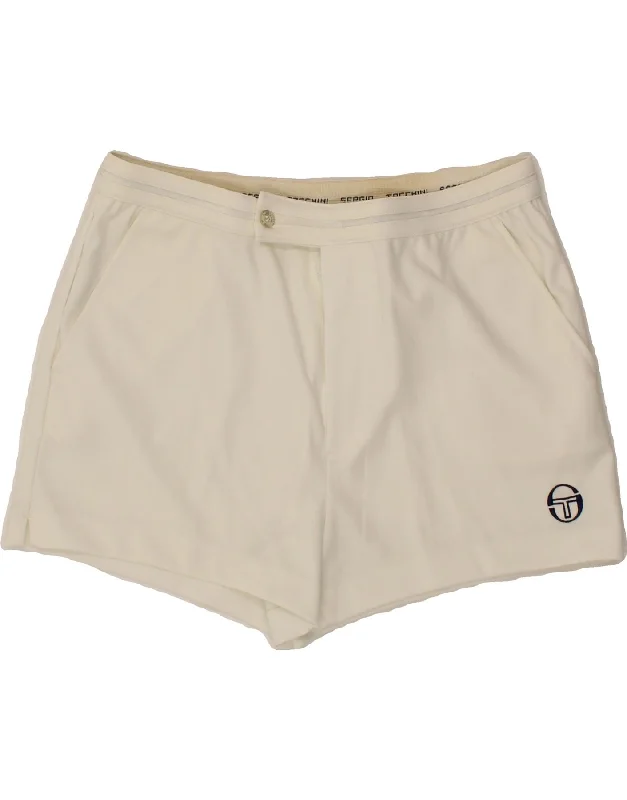 SERGIO TACCHINI Mens Chino Shorts IT 52 XL W38 White Polyester Sports