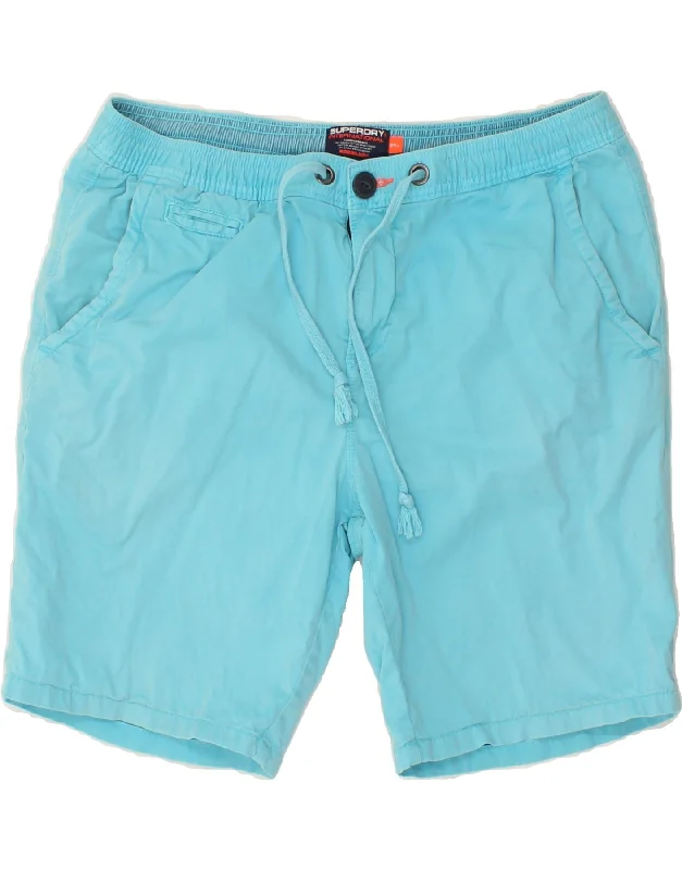 SUPERDRY Mens Casual Shorts W34  Large Blue Cotton