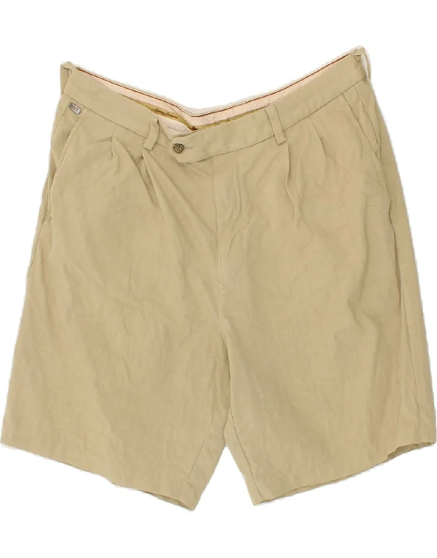 TOMMY HILFIGER Mens Chino Shorts W36 Large Beige Silk