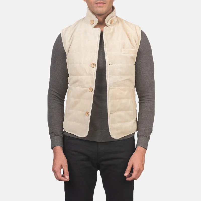 Tony Off-White Suede Vest