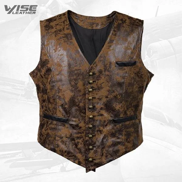 Victorian Steampunk Gothic Retro Wind Leather Cowboy Vest