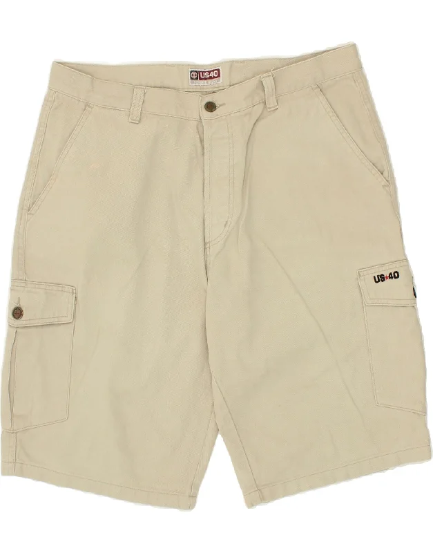 VINTAGE Mens Cargo Shorts 2XL W36  Beige Cotton