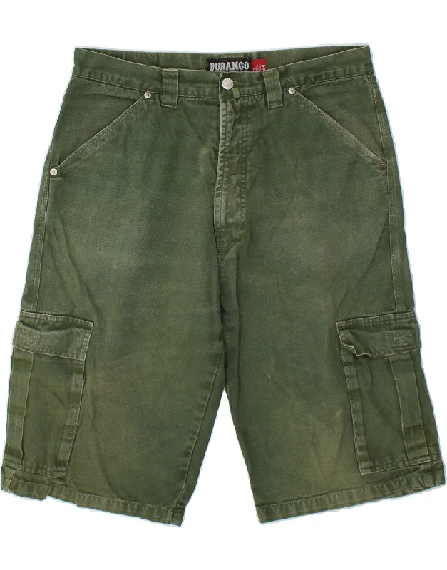 VINTAGE Mens Cargo Shorts W34 Large Green Cotton